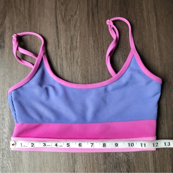 Beach Riot Bikini Color Block Purple Pink Size Medium High Waist 2 Piece Set - Picture 5 of 10
